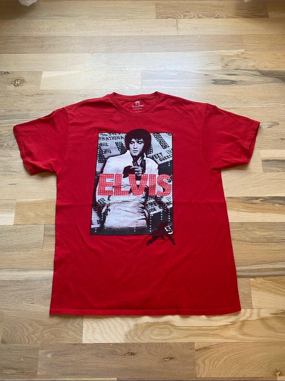 Men's Red Elvis Graphic Short Sleeve Tee